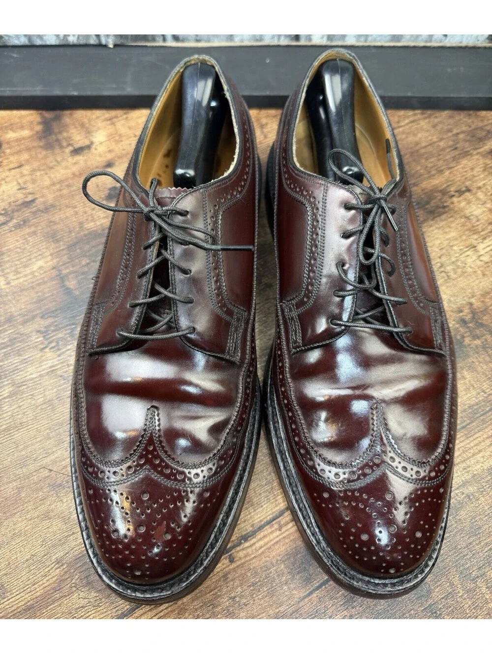 Vtg 1960s Florsheim Imperial 93605 Shell Cordovan Longwing 10.5 3E Green Lab